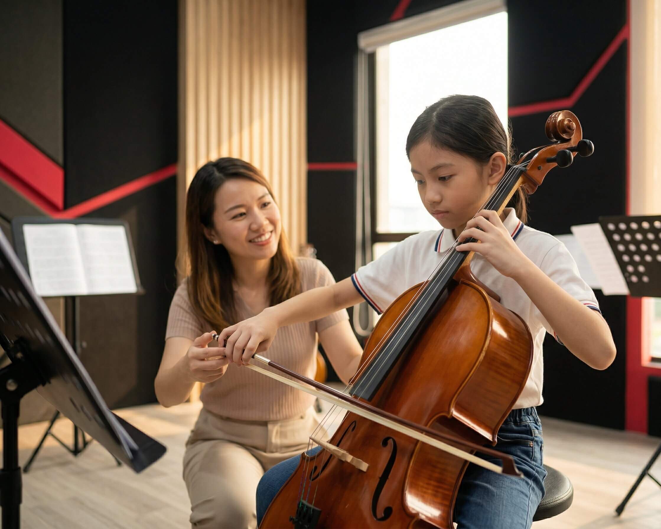 Cello student posture