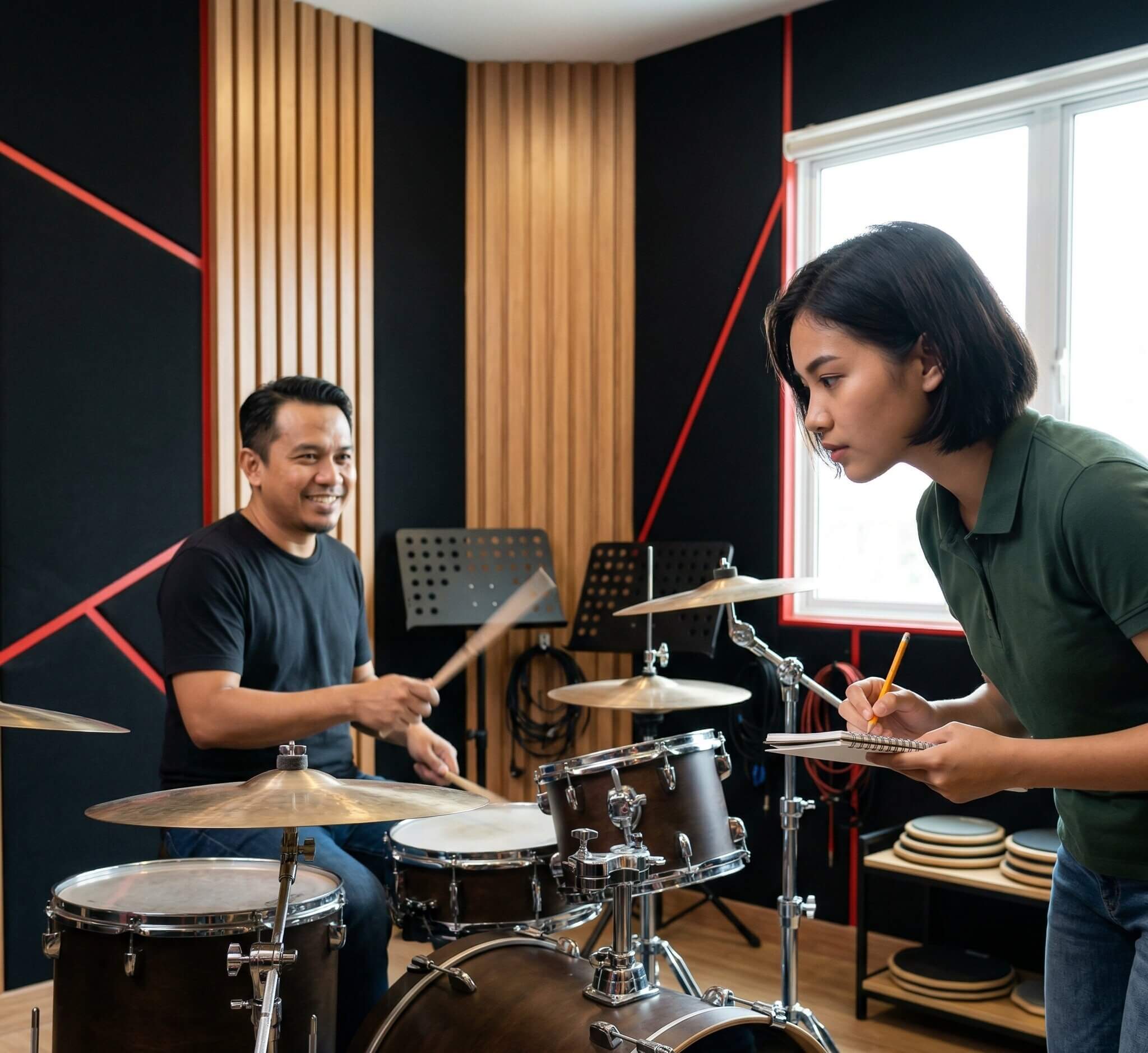 Drum instructor demonstration