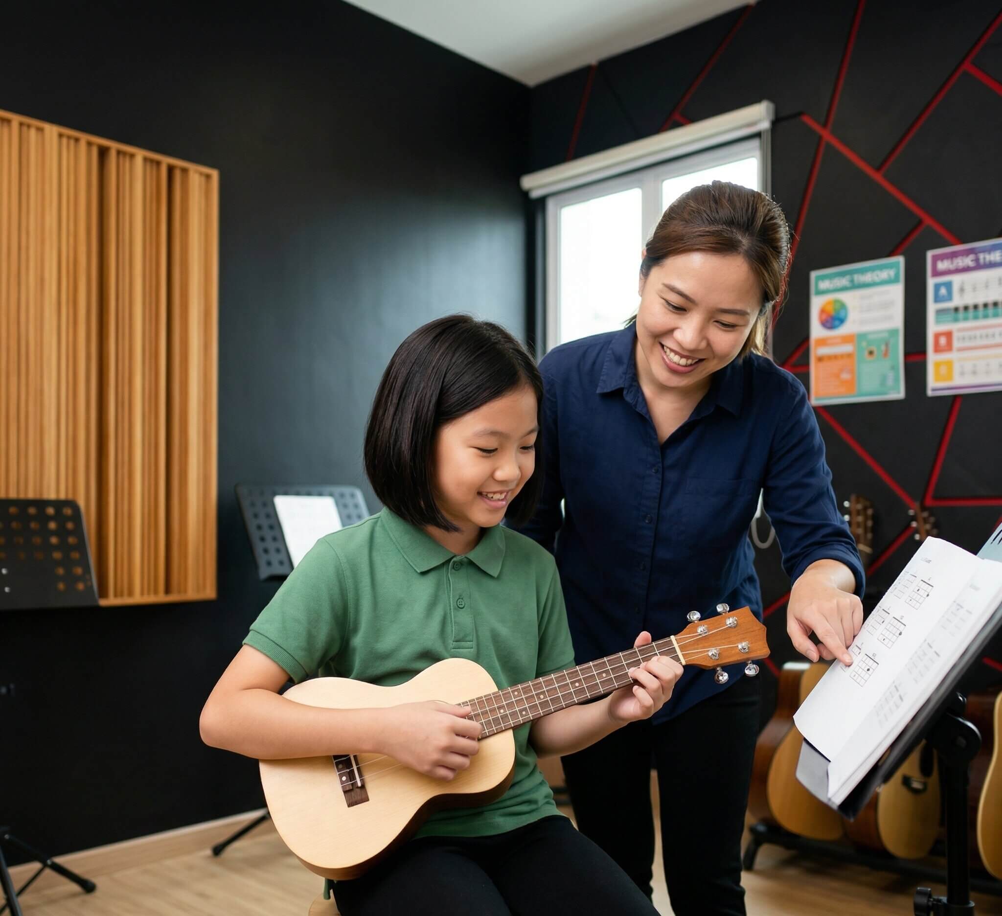 Young child with ukulele